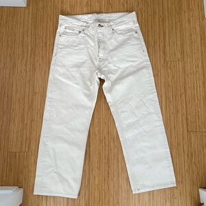 Calvin Klein Cream Wide-Leg Jeans